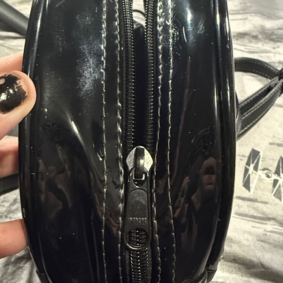 LOVE PAIN AND STITCHES HANDMADE POSION HEART BLACK ON BLACK CROSSBODY OG!! - Picture 8 of 14